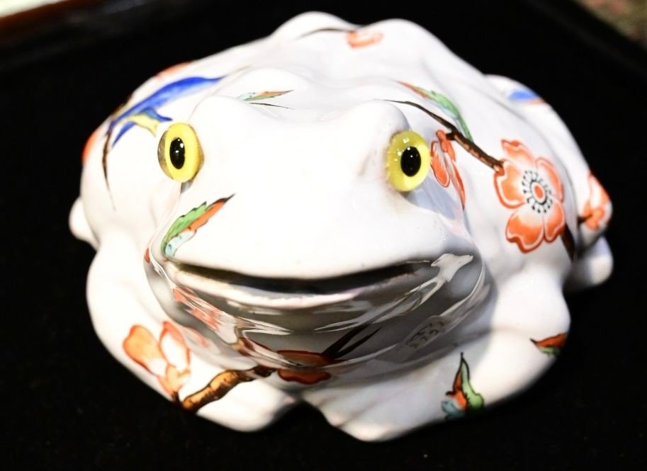 émile Gallé - Frog In Polychrome Ceramic